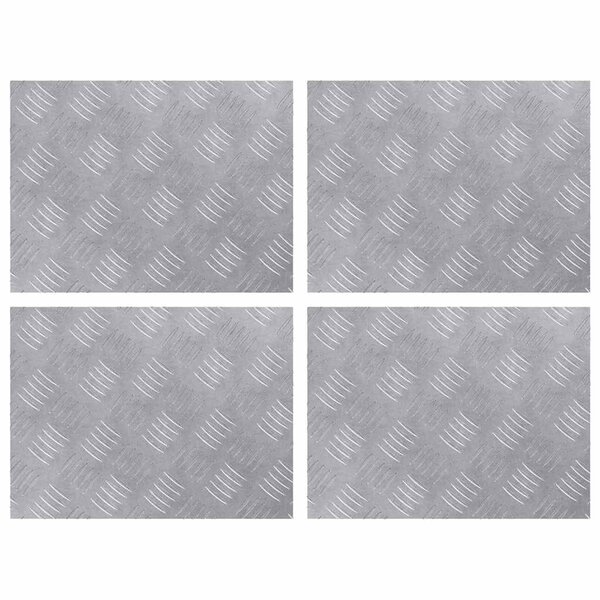 vidaXL Plaques à damier 4 Pièces Argent 40 x 30 cm Aluminium