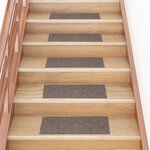 vidaXL Tapis d'escalier autocollants 15 pièces 60 x 25 cm Beige Rectangulaire