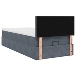 vidaXL Cadre de lit ottoman avec matelas gris foncé 100x200 cm velours