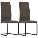 vidaXL Chaises à manger cantilever lot de 2 marron tissu
