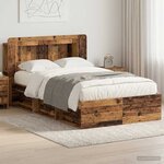 vidaXL Cadre de lit avec rangement Bois ancien 120 x 200 cm