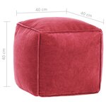 vidaXL Pouf Velours de coton 40x40x40 cm rose