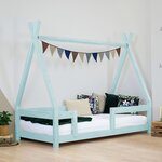 Lit cabane enfant NAKANA 90 x 190 bleu clair