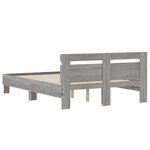 vidaXL Cadre de lit avec tête de lit et LED sonoma gris 120x190 cm