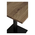 Table de café chêne fumé base en métal noir 70 x 70 x 75 cm