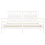 vidaXL Cadre de lit sans matelas blanc bois massif