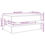 vidaXL Table basse avec lumières LED chêne noir 90x50x40 cm