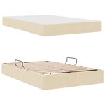 vidaXL Lit avec rangement et matelas Crème 120 x 200 cm Polyester
