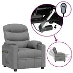 vidaXL Fauteuil électrique de massage Gris clair Tissu