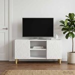vidaXL Meuble TV 102 x 34 5 x 50 cm Blanc brillant Bois d'ingénierie