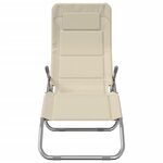 vidaXL Chaises longues pliables lot de 2 crème textilène et acier