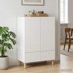 vidaXL Buffet Blanc brillant 66 x 34 5 x 95 cm Bois d'ingénierie