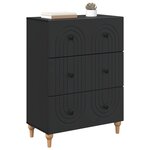 vidaXL Armoire à tiroirs Noir 66 x 34 5 x 90 cm Bois d'ingénierie