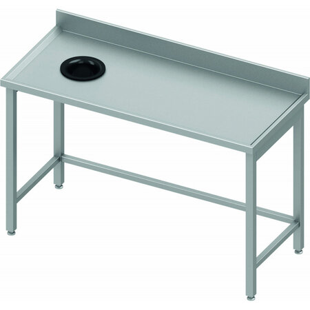 Table inox avec trou vide-ordure à gauche - profondeur 600 - stalgast -  - inox1800x600 x600x900mm