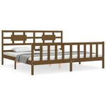 vidaXL Cadre de lit avec tête de lit marron miel 200x200cm bois massif
