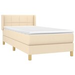 vidaXL Sommier à lattes de lit avec matelas Crème 100x200 cm Tissu