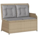 vidaXL Salon de jardin avec coussins 7 Pièces beige résine tressée