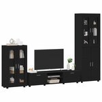 vidaXL Ensemble meuble TV avec tiroir FLORIN Noir Bois d'ingénierie