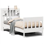 vidaXL Cadre de lit sans matelas blanc 75x190 cm bois de pin massif