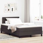 vidaXL Lit boxspring avec matelas Marron foncé 120 x 190 cm tissu
