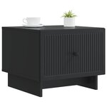 vidaXL Table basse avec tiroir Noir 49 x 50 x 40 cm Bois d'ingénierie