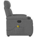 vidaXL Fauteuil inclinable de massage électrique gris foncé tissu
