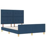 vidaXL Cadre de lit avec tête de lit Bleu 140 x 190 cm tissu