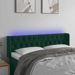 vidaXL Tête de lit à LED Vert foncé 163x16x78/88 cm Velours