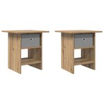 vidaXL Table de chevet 2 pc Chêne artisanal 41 x 40 x 45 cm