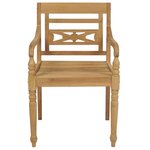 vidaXL Chaises Batavia 2 Pièces avec coussins à carreaux gris Teck massif