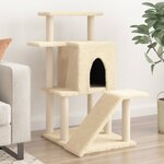 vidaXL Arbre à chat avec griffoirs en sisal crème 97 cm