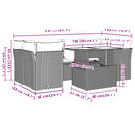 vidaXL Salon de jardin avec coussins 7 Pièces beige résine tressée