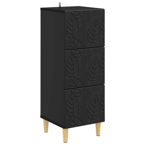 vidaXL Armoire à tiroirs Noir 33 x 34 5 x 90 cm Bois d'ingénierie