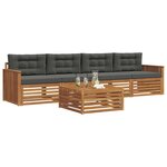 vidaXL Ensemble de canapés d'extérieur 5 Pièces Naturel et Anthracite