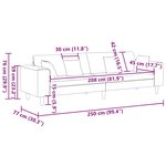 vidaXL Canapé en velours avec coussin avec oreiller Gris clair 208 cm Velours