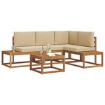 vidaXL Ensemble de canapés d'extérieur 5 Pièce Naturel et Beige