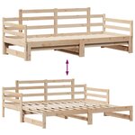 vidaXL Lit de jour avec gigogne et tiroirs sans matelas 80x200 cm