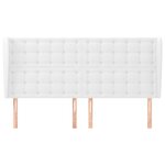 vidaXL Tête de lit avec oreilles Blanc 163x23x118/128 cm Similicuir