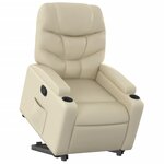 vidaXL Fauteuil inclinable Crème Similicuir