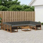 vidaXL Ensemble de canapés d'extérieur 10 Pièces Naturel et Anthracite