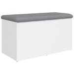 vidaXL Banc de rangement blanc 82x42x45 cm bois d'ingénierie