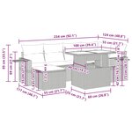 vidaXL Salon de jardin avec coussins 7 Pièces noir résine tressée acacia