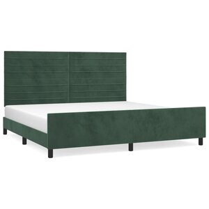 vidaXL Cadre de lit sans matelas vert foncé 200x200 cm velours