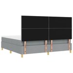 vidaXL Lit à ressorts avec tête de lit Gris clair 200 x 200 cm tissu