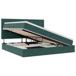 vidaXL Lit de rangement LED avec matelas Vert foncé 200 x 200 cm