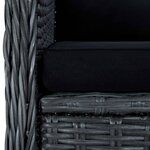 vidaXL Salon de jardin 3 Pièces avec coussins résine tressée gris foncé