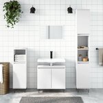 vidaXL Ensemble d'armoires salle de bain 3 Pièces blanc bois d'ingénierie