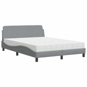 vidaXL Lit avec matelas Dover gris clair 140x190 cm tissu