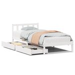 vidaXL Cadre de lit sans matelas blanc 90x200 cm bois de pin massif