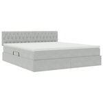 vidaXL Lit de Rangement avec matelas Gris clair 160 x 200 cm Velours